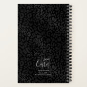 Gepersonaliseerde zwarte luipaard checklist notitieboek (Achterkant)