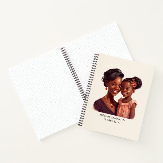 Gepersonaliseerde zwarte mam en dochter (10) notitieboek (Binnen)