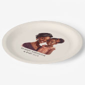 Gepersonaliseerde zwarte mam en dochter (10) papieren bordje (Gekanteld)