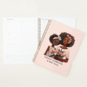 Gepersonaliseerde zwarte mam en dochter (12) planner (Display)
