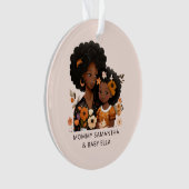 Gepersonaliseerde zwarte mam en dochter (13) ornament (voorkant)