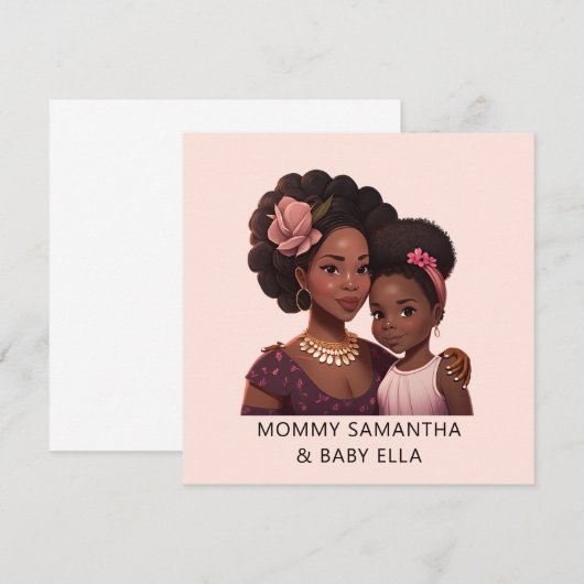 Gepersonaliseerde zwarte mam en dochter (15) (Voorkant / Achterkant)