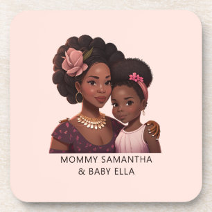 Gepersonaliseerde zwarte mam en dochter (15) bier onderzetter