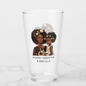 Gepersonaliseerde zwarte mam en dochter (18) glas (Achterkant)