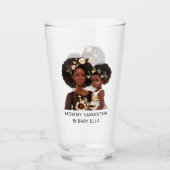 Gepersonaliseerde zwarte mam en dochter (18) glas (Voorkant)