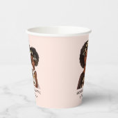 Gepersonaliseerde zwarte mam en dochter (18) papieren bekers (Links)