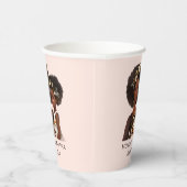 Gepersonaliseerde zwarte mam en dochter (18) papieren bekers (Rechts)