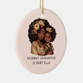 Gepersonaliseerde zwarte mam en dochter (19) keramisch ornament (Rechts)