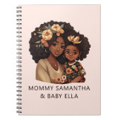 Gepersonaliseerde zwarte mam en dochter (19) notitieboek (Voorkant)