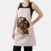 Gepersonaliseerde zwarte mam en dochter (19) schort (Insitu)