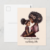 Gepersonaliseerde zwarte mam en dochter (1) briefkaart (Voorkant / Achterkant)