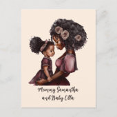 Gepersonaliseerde zwarte mam en dochter (1) briefkaart (Voorkant)