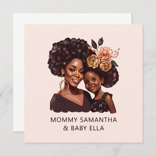 Gepersonaliseerde zwarte mam en dochter (20) (Voorkant / Achterkant)