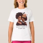 Gepersonaliseerde zwarte mam en dochter (20) T-Shi T-shirt (Voorkant)