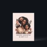 Gepersonaliseerde zwarte mam en dochter (21) briefkaart<br><div class="desc">Mooi briefkaart van een zwarte moeder en dochter met levendige bloemetjes in hun haar,  die liefde,  familie en erfgoed vieren. Een oprechte ontwerp dat de band tussen moeder en kind eert. Ideaal voor Moederdag,  verjaardagen of als een betekenisvol geschenk voor moeders,  dochters en gezinnen die samenzijn koesteren.</div>