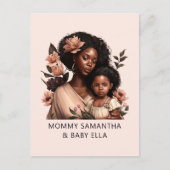 Gepersonaliseerde zwarte mam en dochter (21) briefkaart (Voorkant)