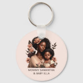 Gepersonaliseerde zwarte mam en dochter (21) sleutelhanger (Achterkant)