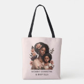Gepersonaliseerde zwarte mam en dochter (21) tote bag (Achterkant)