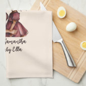 Gepersonaliseerde zwarte mam en dochter (2) theedoek (Quarter Fold)