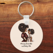 Gepersonaliseerde zwarte mam en dochter (3) sleutelhanger (Achterkant)