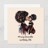 Gepersonaliseerde zwarte mam en dochter (4) (Voorkant / Achterkant)