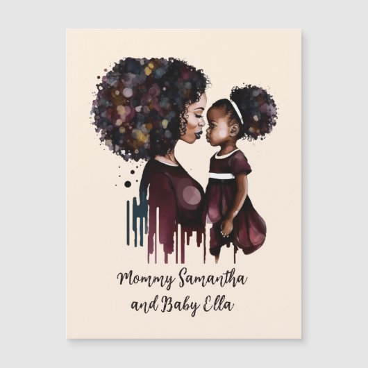 Gepersonaliseerde zwarte mam en dochter (4) (Voorkant)