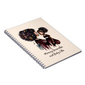 Gepersonaliseerde zwarte mam en dochter (4) notitieboek (Rechterzijde)