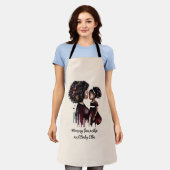 Gepersonaliseerde zwarte mam en dochter (4) schort (Gedragen)