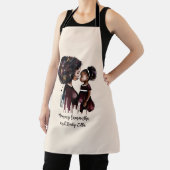 Gepersonaliseerde zwarte mam en dochter (4) schort (Insitu)