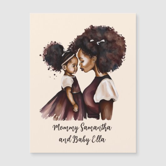 Gepersonaliseerde zwarte mam en dochter (5) (Voorkant)
