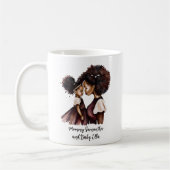 Gepersonaliseerde zwarte mam en dochter (5) koffiemok (Links)