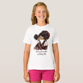 Gepersonaliseerde zwarte mam en dochter (5) t-shirt (Voorkant volledig)