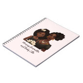 Gepersonaliseerde zwarte mam en dochter (6) notitieboek (Linkerzijde)