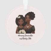Gepersonaliseerde zwarte mam en dochter (6) ornament (achterkant)