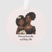 Gepersonaliseerde zwarte mam en dochter (6) ornament (voorkant)