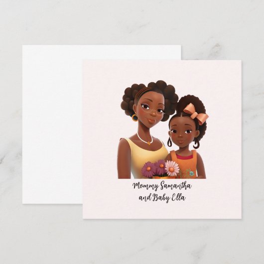 Gepersonaliseerde zwarte mam en dochter (7) (Voorkant / Achterkant)