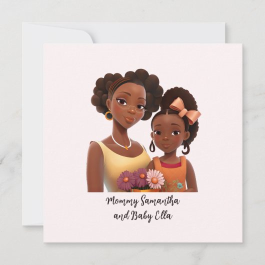 Gepersonaliseerde zwarte mam en dochter (7) (Voorkant)