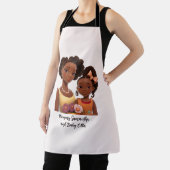 Gepersonaliseerde zwarte mam en dochter (7) schort (Insitu)