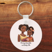 Gepersonaliseerde zwarte mam en dochter (7) sleutelhanger (Voorkant)