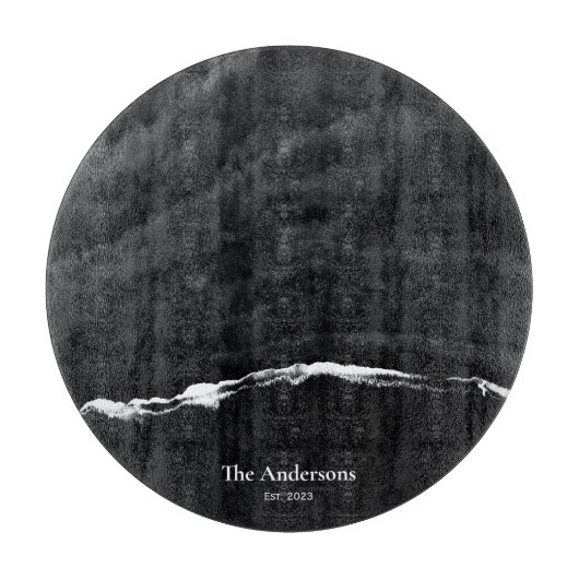 Gepersonaliseerde zwarte marmeren Charcuterie Boar Snijplank (Voorkant)