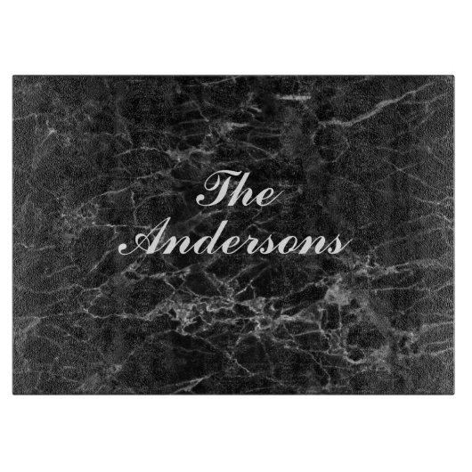 GEPERSONALISEERDE ZWARTE MARMEREN LOOK SNIJPLANK (Voorkant)