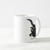 Gepersonaliseerde zwarte Melanoïde Axolotl Art Koffiemok (Voorkant rechts)