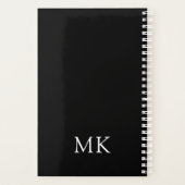 Gepersonaliseerde zwarte moderne monogram Initiale Planner (Achterkant)