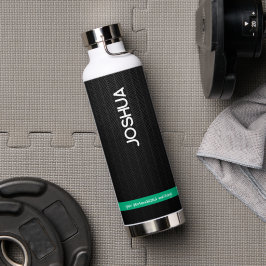 Gepersonaliseerde Zwarte Moderne Naam Thermische T Waterfles