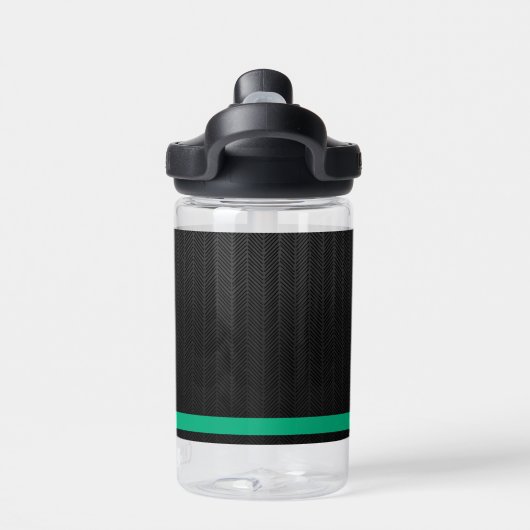 Gepersonaliseerde zwarte moderne naam waterfles (Achterkant)