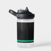 Gepersonaliseerde zwarte moderne naam waterfles (Rechts)