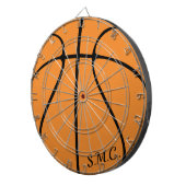 Gepersonaliseerde zwarte moderne oranje Basketball Dartbord (Voorkant Rechts)
