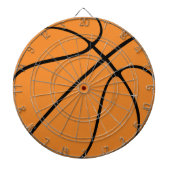 Gepersonaliseerde zwarte moderne oranje Basketball Dartbord (Voorkant)