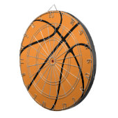 Gepersonaliseerde zwarte moderne oranje Basketball Dartbord (Voorkant Rechts)