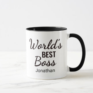 Gepersonaliseerde zwarte Mok van de Beste Boss Wer